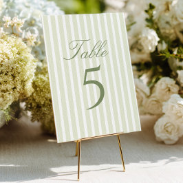 Elegante groene strepen huwelijks tafelnummers