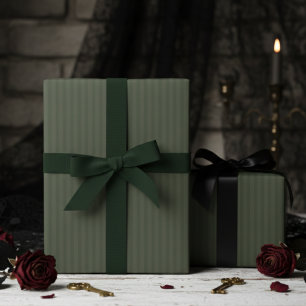 Elegante groene strepen in bos tint cadeaupapier