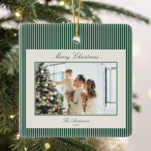 Elegante groene strepen Kerst foto