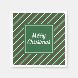 Elegante groene strepen kerst servet