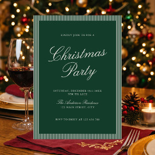 Elegante groene strepen Kerstfeest Kaart