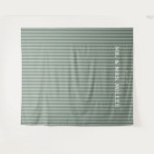 Elegante groene strepen wandkleed (Voorkant (horizontaal))
