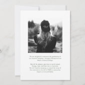 Elegante groene strik foto afstudeercadeau aankondiging (Achterkant)