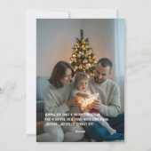 Elegante groene strik Kerstfoto kerstkaart (Achterkant)