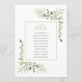 Elegante Groene Tafel Nummer 1 Stoelenkaart Kaart (Achterkant)