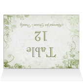 Elegante Groene Tafel Zitplaats Naam Kaart (Binnen Horizontaal (Boven))