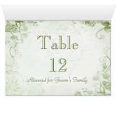 Elegante Groene Tafel Zitplaats Naam Kaart (Binnen Horizontaal (Onder))