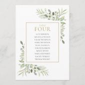 Elegante groene tafelnummer zitplaatskaart (Achterkant)