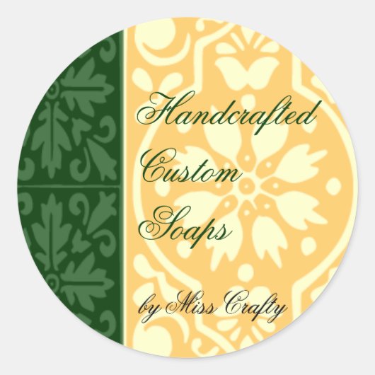 Elegante Groene Tan Custom Craft Labels (Voorkant)