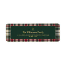 Elegante groene tartan gouden script kerstboom