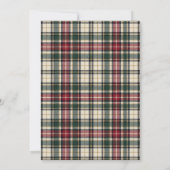 Elegante groene tartan gouden script kerstfeest kaart (Achterkant)