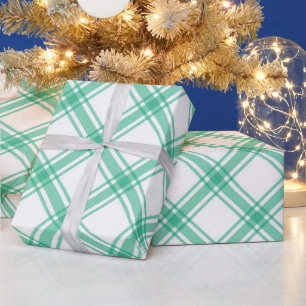 Elegante groene Tartan Plaid Kerstmis Cadeaupapier