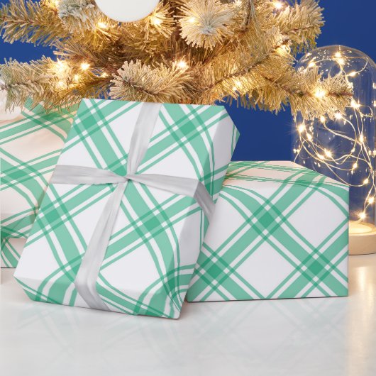 Elegante groene Tartan Plaid Kerstmis Cadeaupapier (Feestdagen)