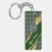 Elegante groene tartan sleutelhanger (Voorkant Links)