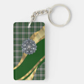 Elegante groene tartan sleutelhanger (achterkant)