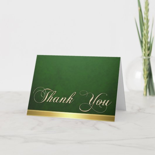 Elegante groene textuur Modern goud bedankkaart (Voorkant)