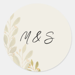 Elegante Groene Thee Zacht Groen Persoonlijk Ronde Sticker