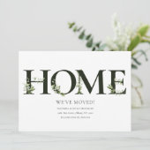 Elegante groene thuisinformatie bij verhuizing aankondiging (Staand voorkant)