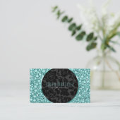 Elegante Groene Tint Diamanten Patroon Glitter Visitekaartje (Staand voorkant)