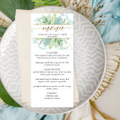 Elegante Groene Tinten, Turquoise Blauw Waterverf Menu