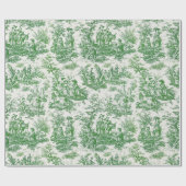 Elegante  groene toile de jouy cadeaupapier (Vlak)