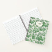 Elegante groene toile de jouy notitieboek (Binnen)