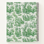 Elegante groene toile de jouy notitieboek (Achterkant)