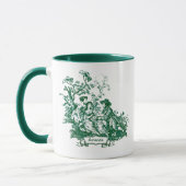 Elegante groene Toile de Jouy vintage monogram Mok (Links)
