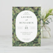 Elegante Groene Tropische Bladeren Kaart (Staand voorkant)
