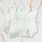 Elegante groene tropische Monstera-bladeren bruilo Bedankjes Labels (Achterkant)