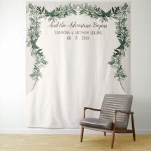 Elegante Groene Trouw Achtergrond Fotohokje
