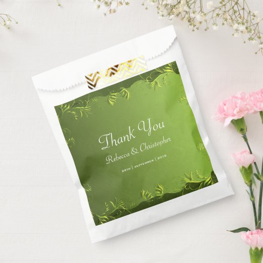 Elegante groene trouw huwelijksdankbetuiging bedankzakje (Gezegeld)