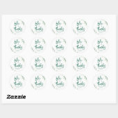Elegante groene trouw  ronde sticker (Vel)