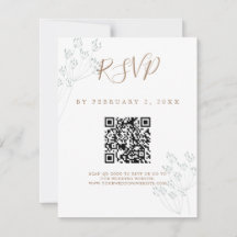 Elegante groene trouw-Scan Code RSVP