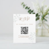 Elegante groene trouw-Scan Code RSVP Kaartje (Staand voorkant)