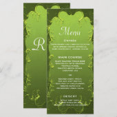 Elegante groene trouwreceptie menu (Voorkant / Achterkant)