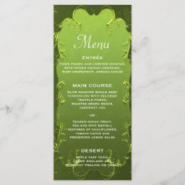 Elegante groene trouwreceptie menu