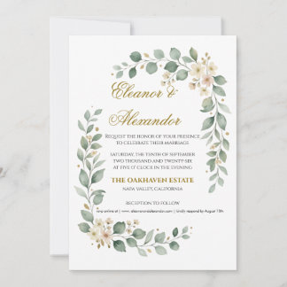 Elegante groene trouwuitnodiging template kaart