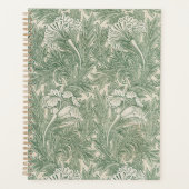 Elegante groene tulpen William Morris planner (Voorkant)