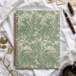Elegante groene tulpen William Morris planner