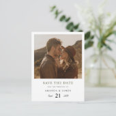 Elegante groene typografie Foto Save the Date Uitnodiging Briefkaart (Staand voorkant)