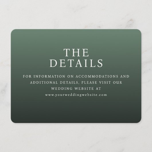 Elegante groene typografie informatiekaartje (Voorkant)