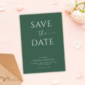 Elegante groene typografie Moderne minimalistische Save The Date