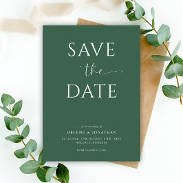 Elegante groene typografie Moderne minimalistische Save The Date