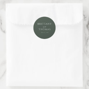 Elegante groene typografie ronde sticker