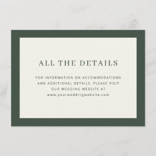 Elegante Groene Typografisch Informatiekaartje