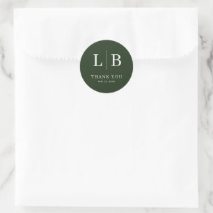 Elegante Groene Typografische Dank Je Ronde Sticker