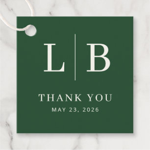 Elegante groene typografische dankbaarheid bedankjes labels