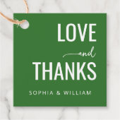 Elegante Groene Typografische Groet Bedankjes Labels (Voorkant)