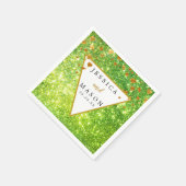 Elegante groene unieke sparkly bruiloft servet (Hoek)